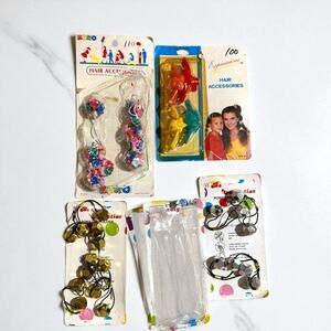 Vintage Hair Accessories Lot Ponytail Holders and Clips 18 Total